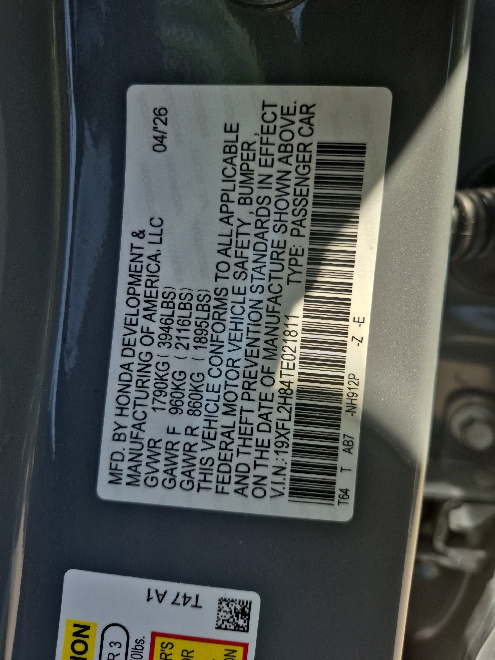 2026 Honda Civic Hatchback Sport