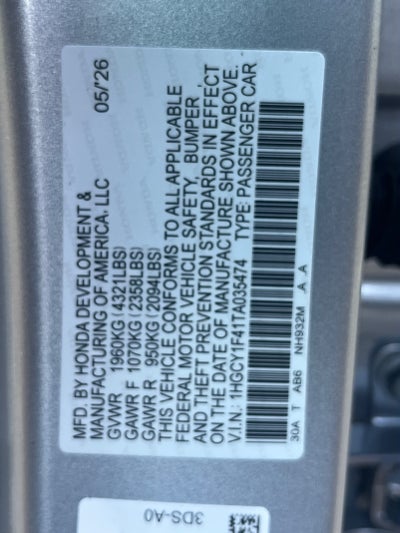 2026 Honda Accord Sedan SE
