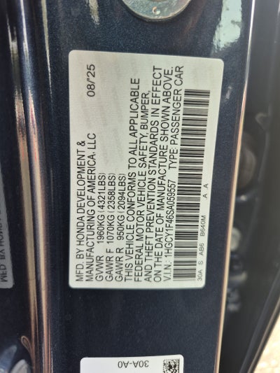 2025 Honda Accord Sedan SE