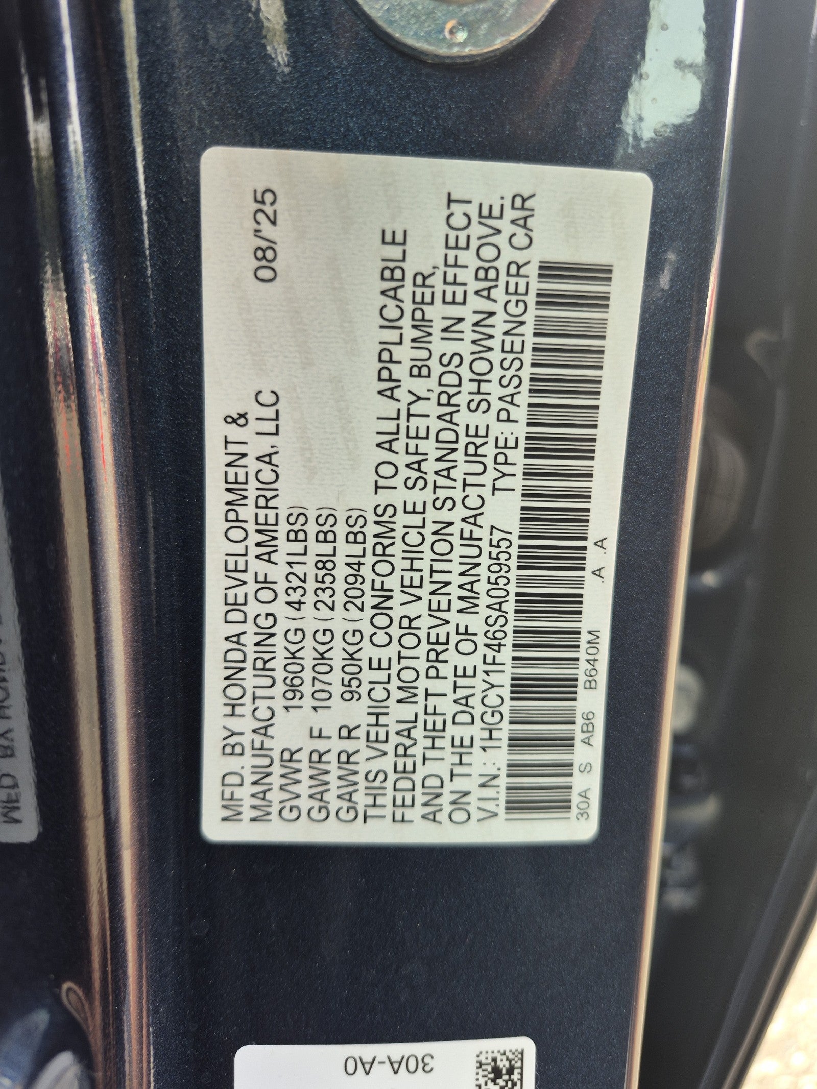 2025 Honda Accord Sedan SE