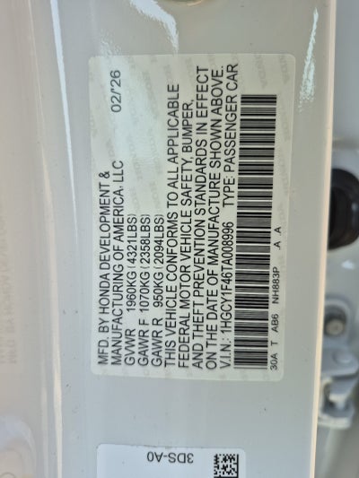 2026 Honda Accord Sedan SE