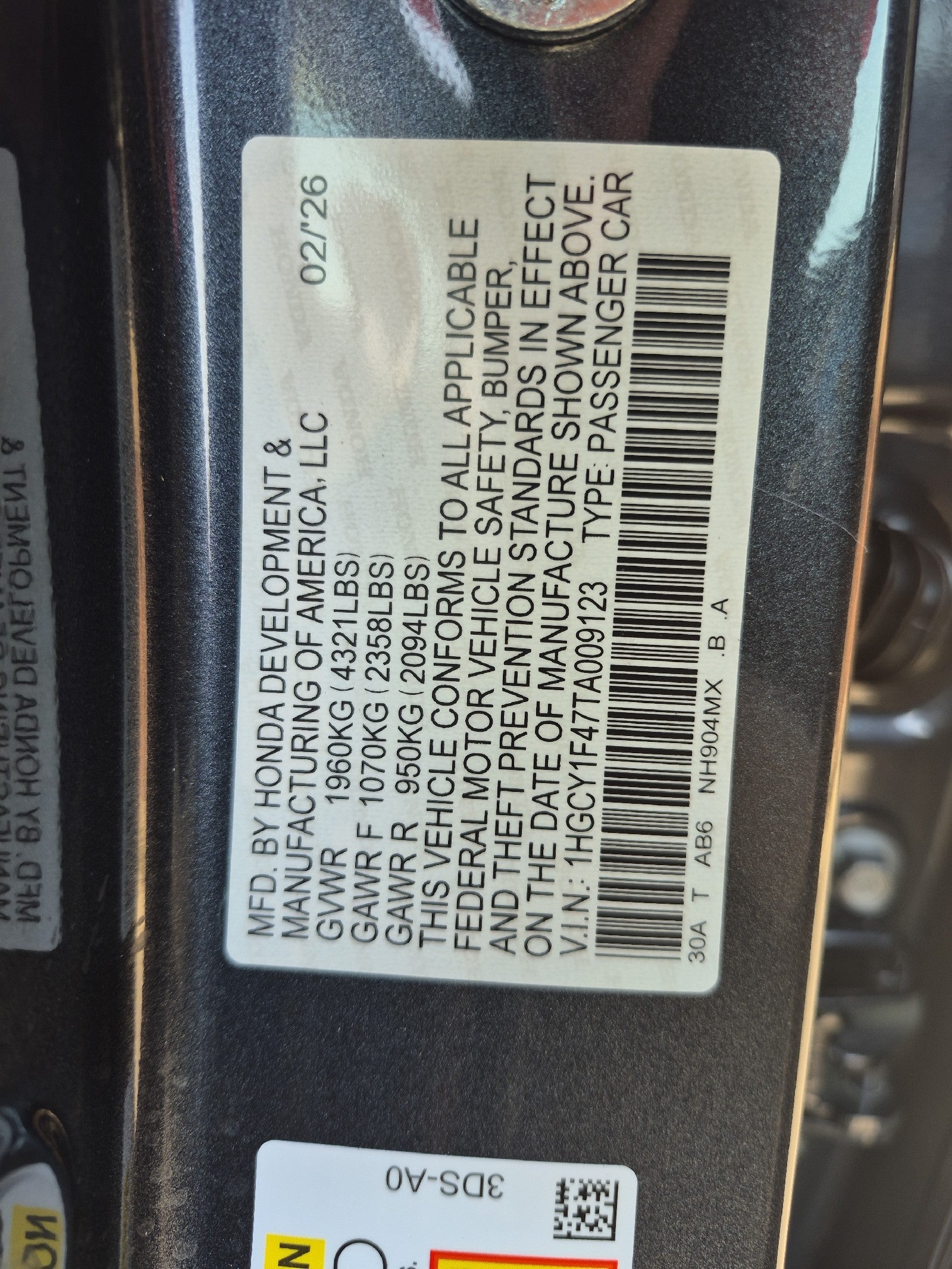 2026 Honda Accord Sedan SE