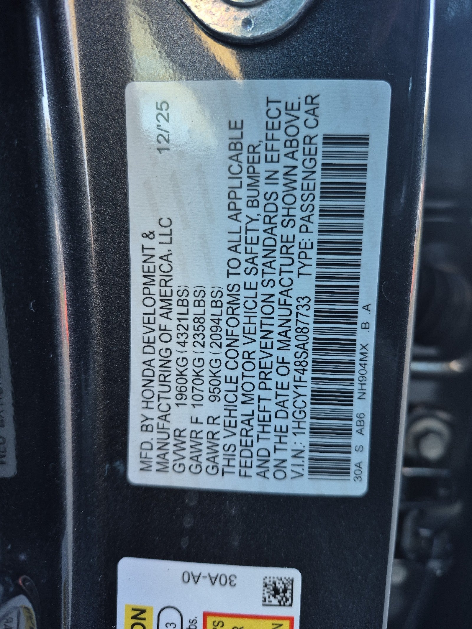 2025 Honda Accord Sedan SE