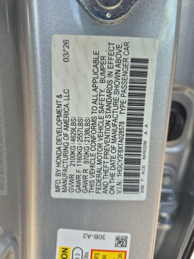 2026 Honda Accord Hybrid Touring