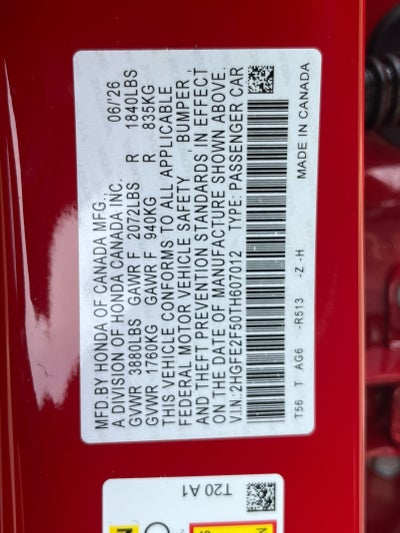2026 Honda Civic Sedan Sport