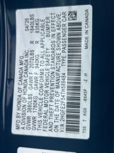 2026 Honda Civic Sedan Sport