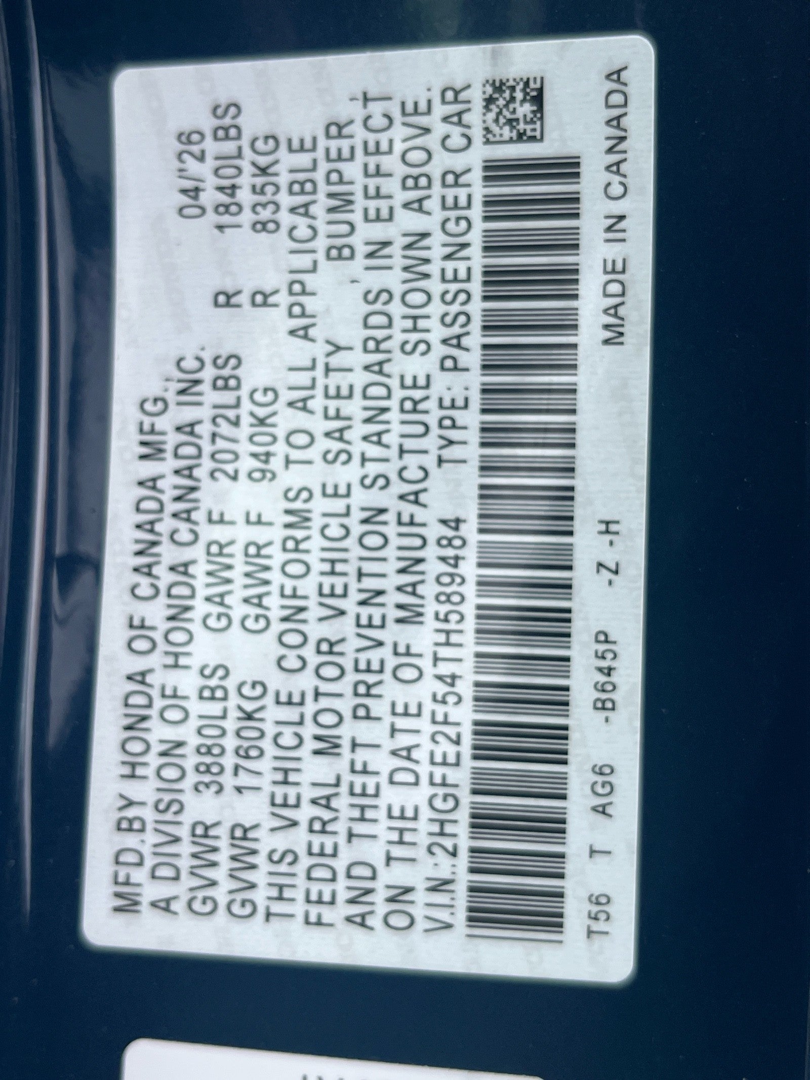 2026 Honda Civic Sedan Sport