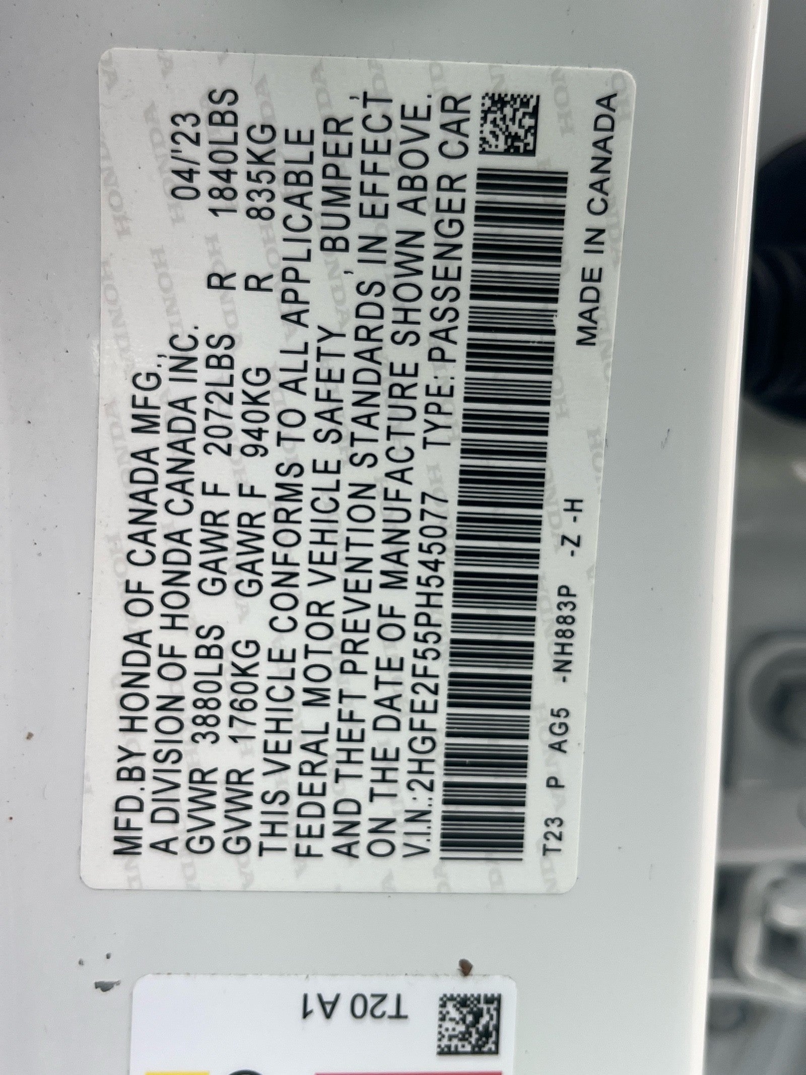 2023 Honda Civic Sedan Sport