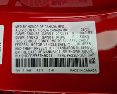 2026 Honda Civic Sedan Sport