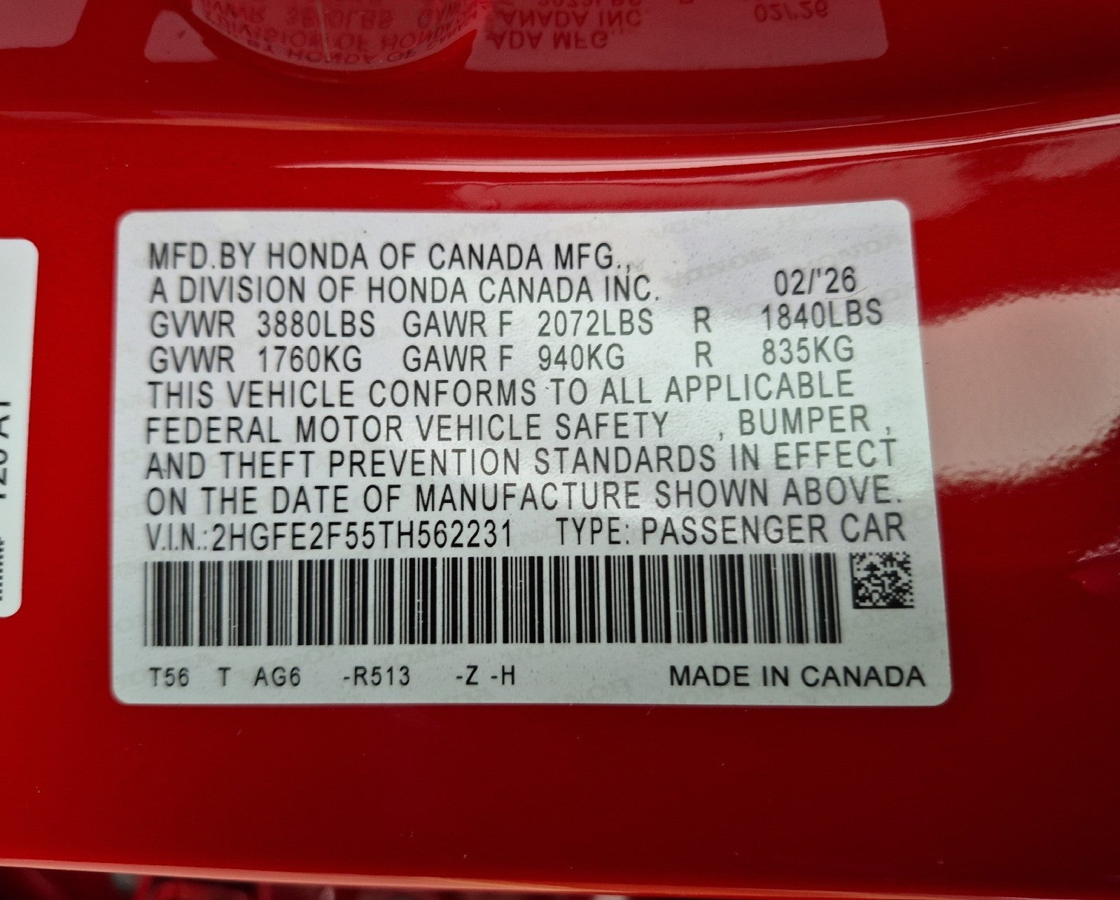 2026 Honda Civic Sedan Sport