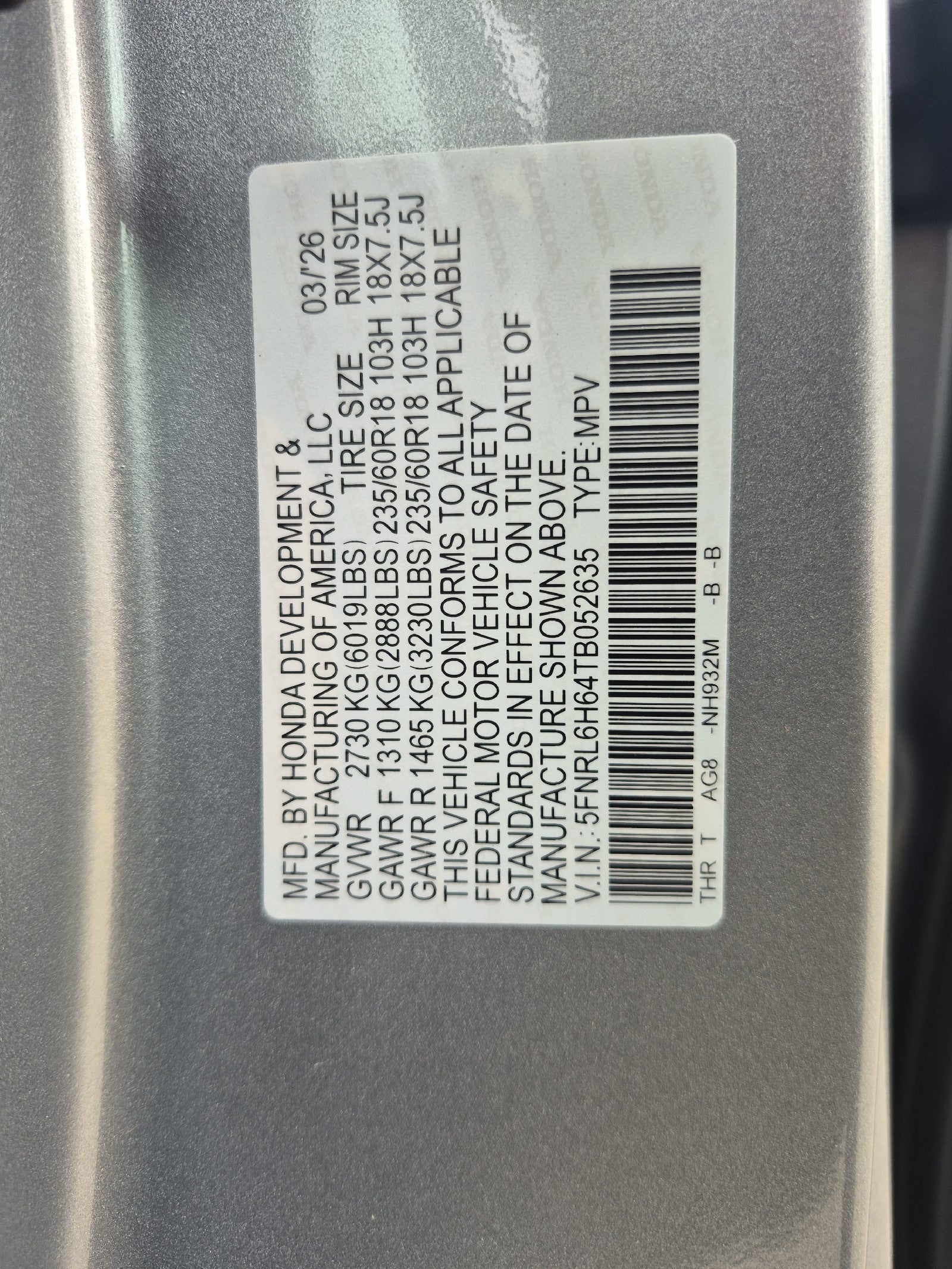 2026 Honda Odyssey EX-L