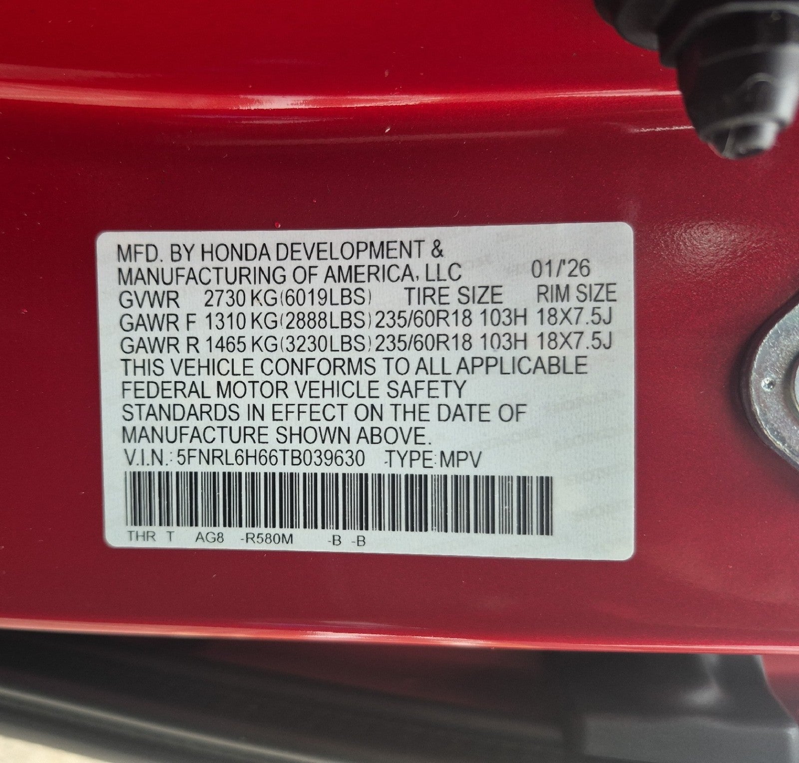 2026 Honda Odyssey EX-L