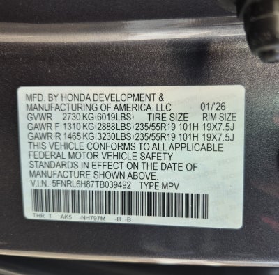 2026 Honda Odyssey Touring