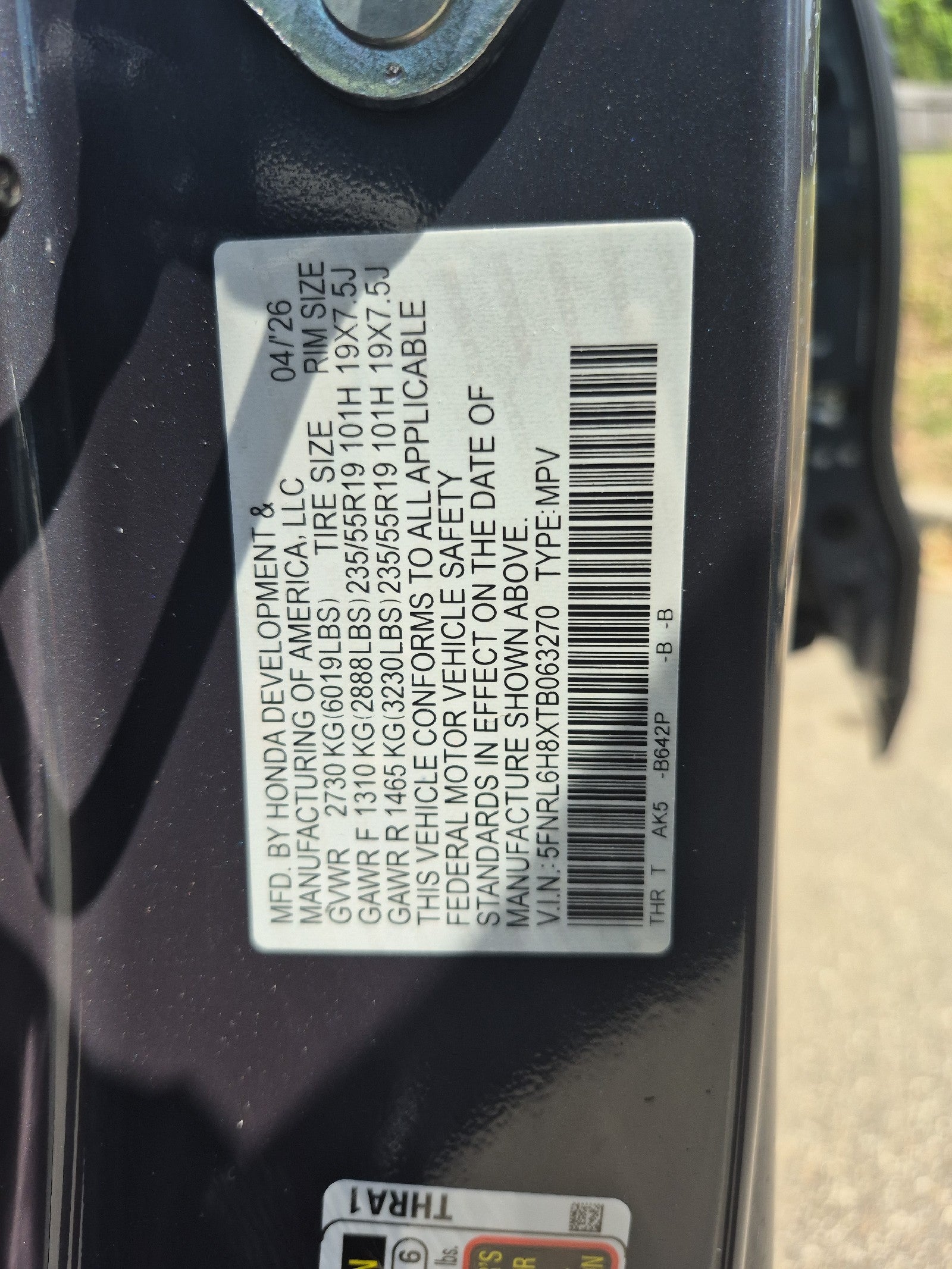 2026 Honda Odyssey Touring