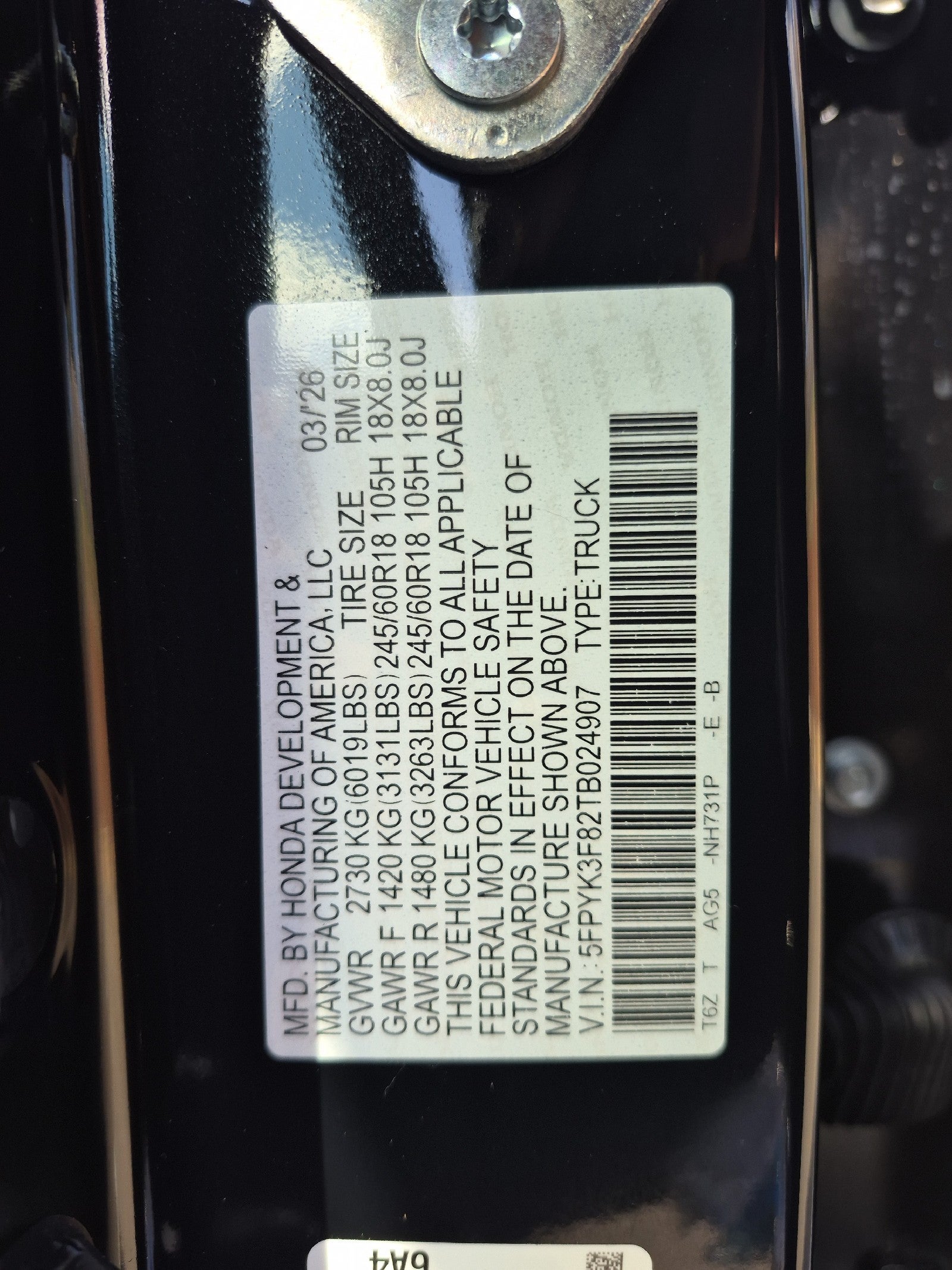 2026 Honda Ridgeline Black Edition