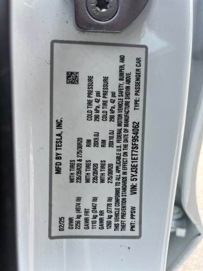 2025 Tesla Model 3 Performance