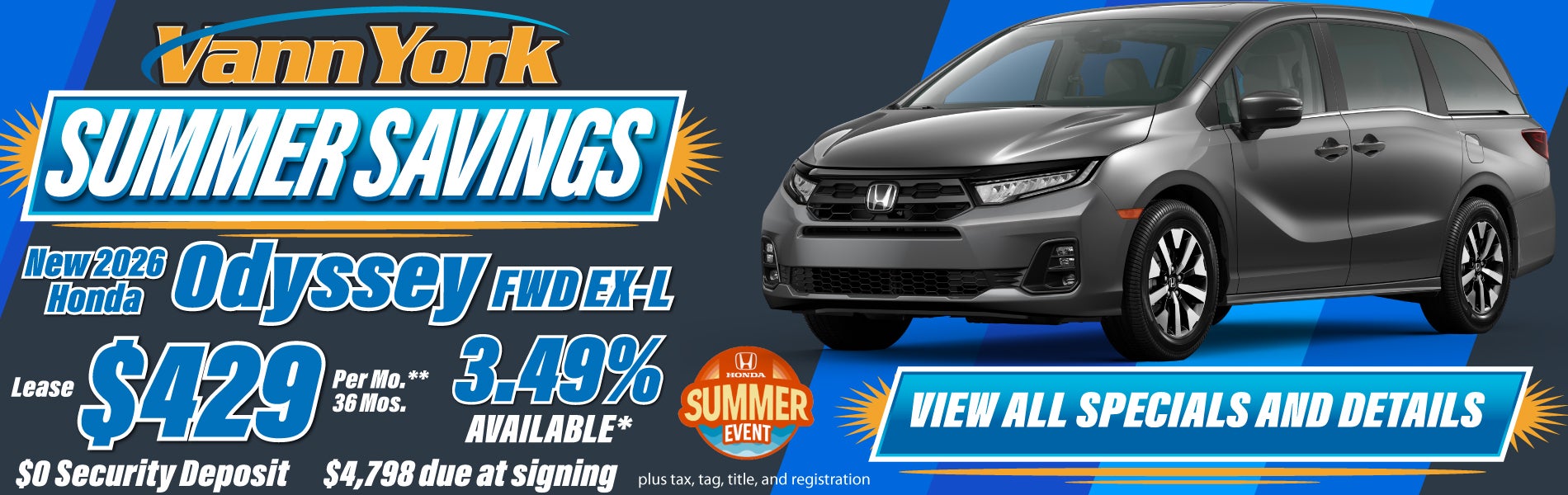 New 2026 Honda Odyssey Offer