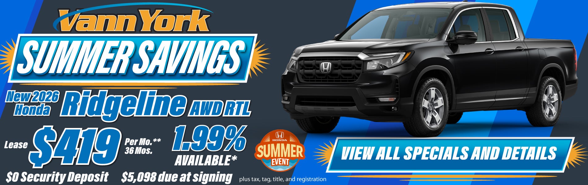 New 2026 Honda Ridgeline Offer