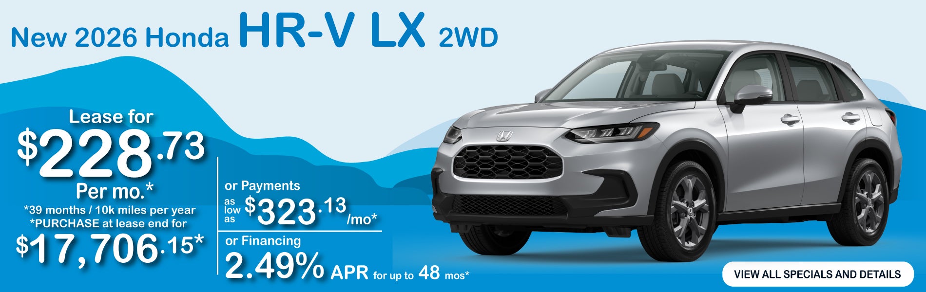 New 2026 Honda HR-V special offer near Greensboro