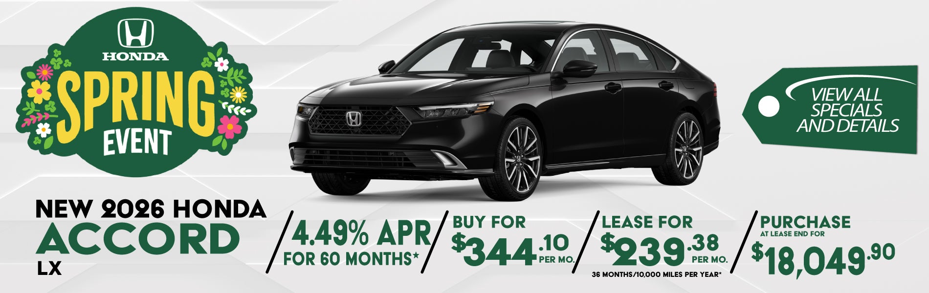 New 2026 Honda Accord special offer near Greensboro