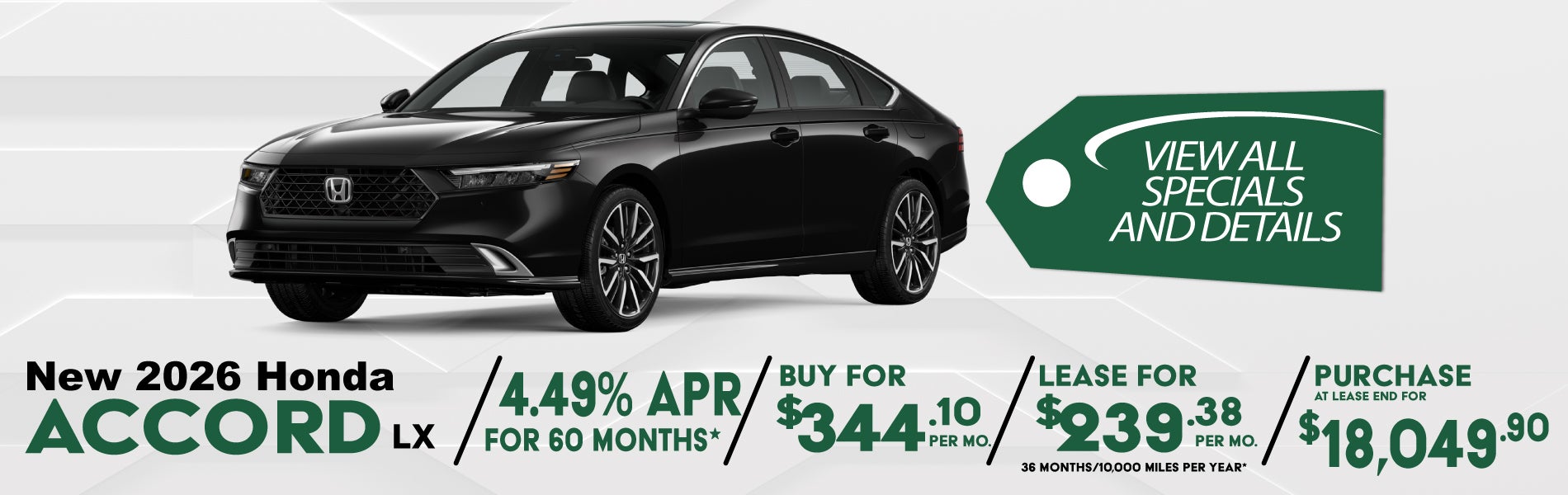 New 2026 Honda Accord special offer near Greensboro