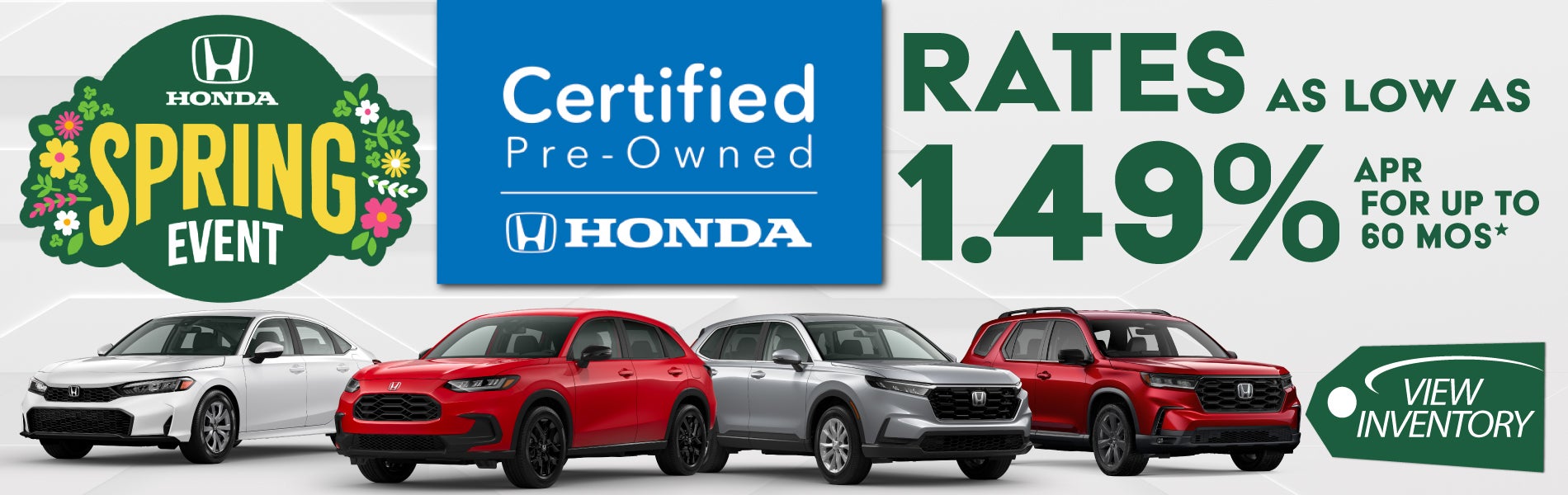Rates as low as 1.99% APR on select Certified Pre-Owned!*