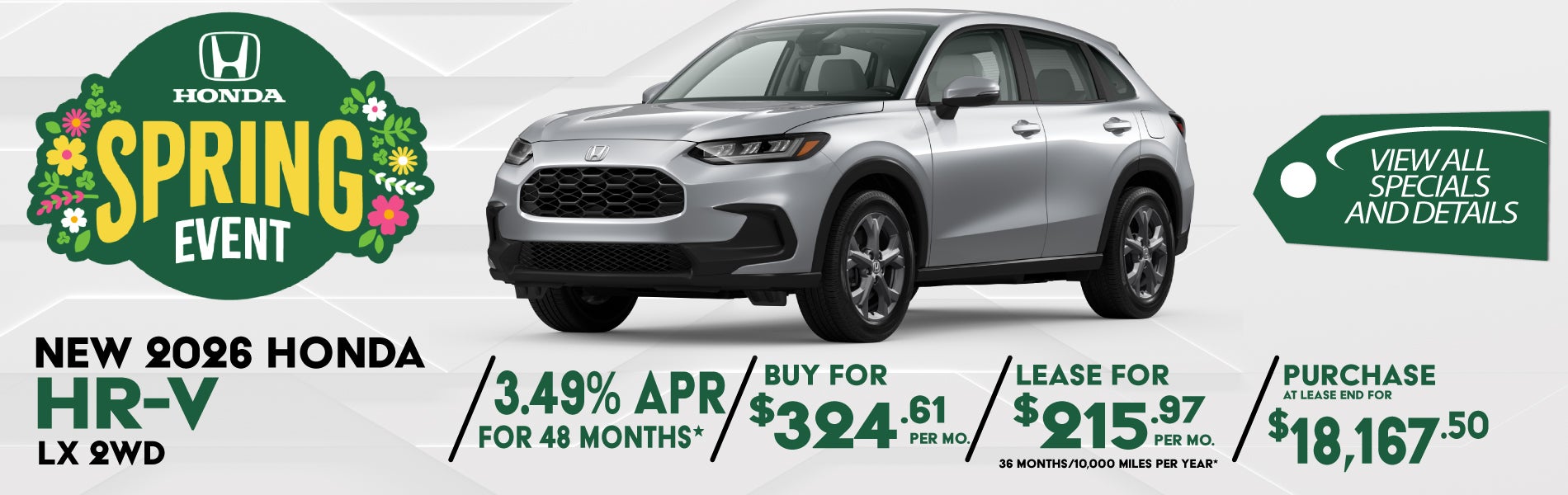 New 2026 Honda HR-V special offer near Greensboro