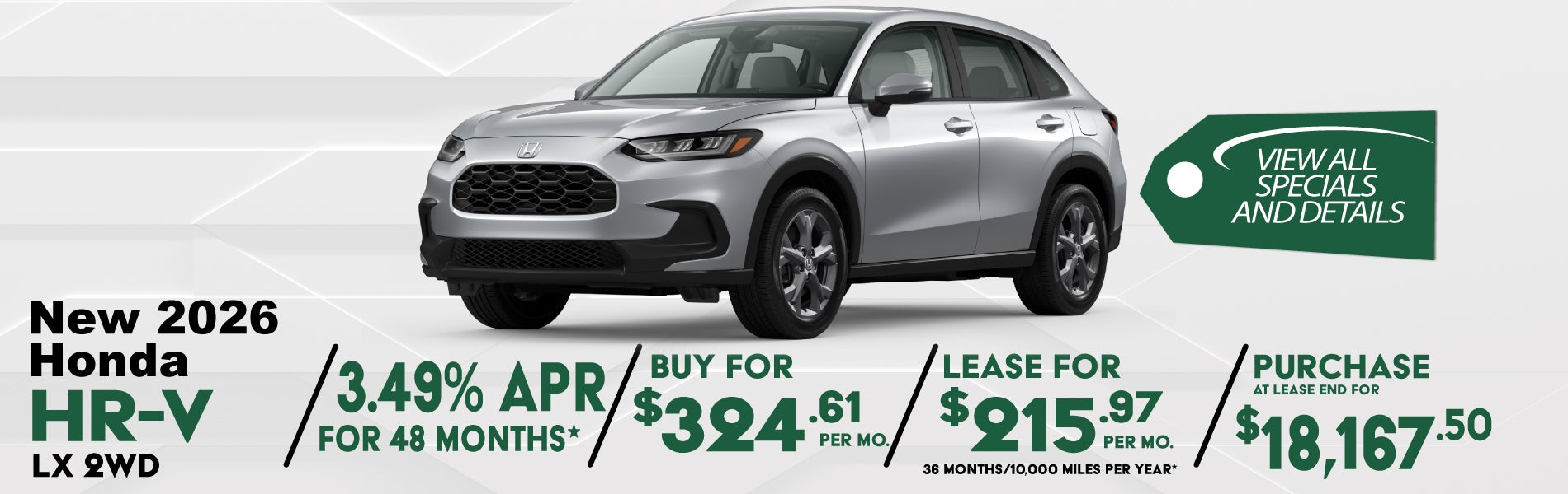 New 2026 Honda HR-V special offer near Greensboro