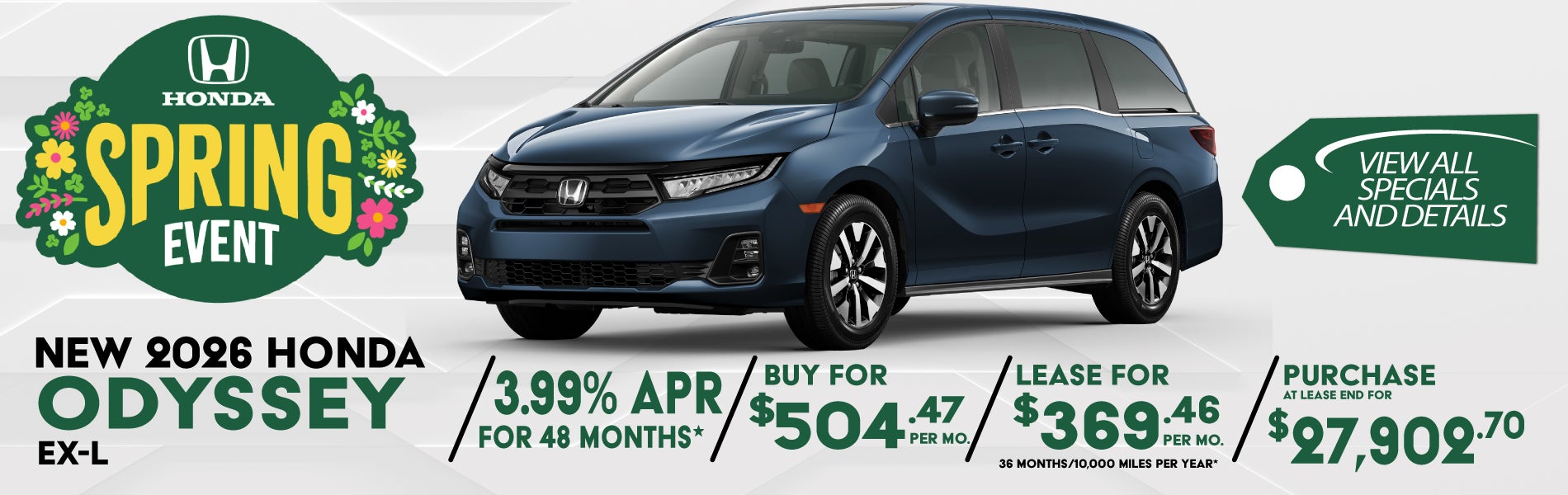New 2026 Honda Odyssey special offer near Greensboro