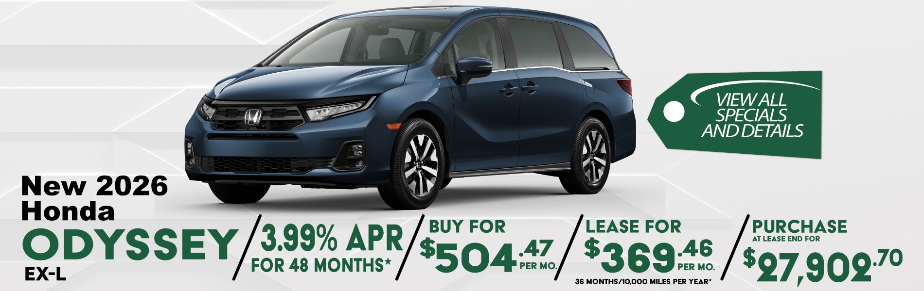 New 2026 Honda Odyssey special offer near Greensboro