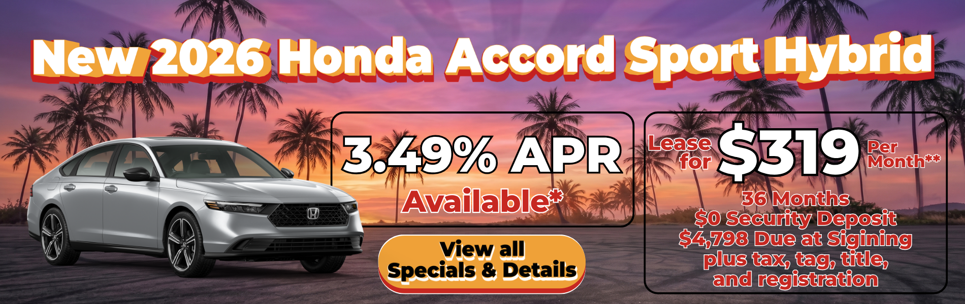 New 2026 Honda Accord special offer near Greensboro