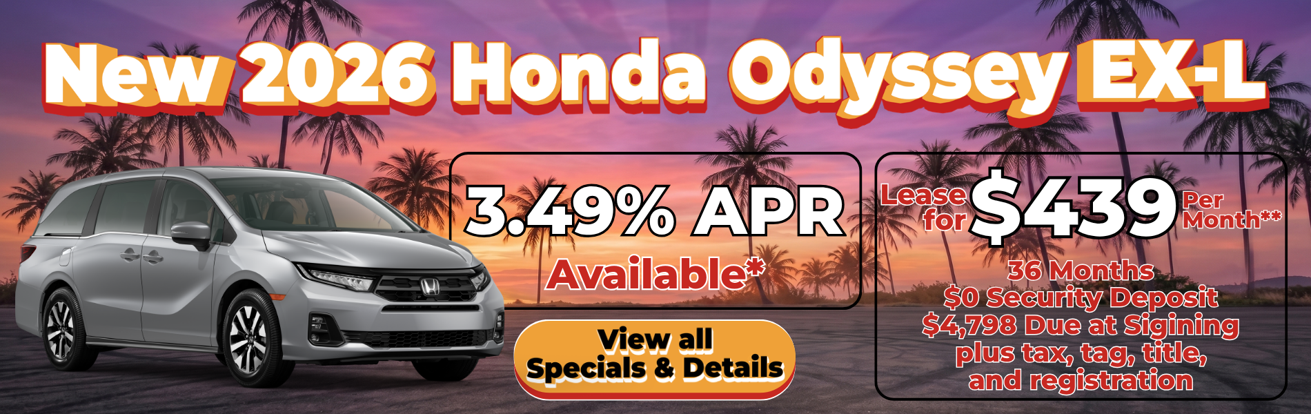 New 2026 Honda Odyssey special offer near Greensboro