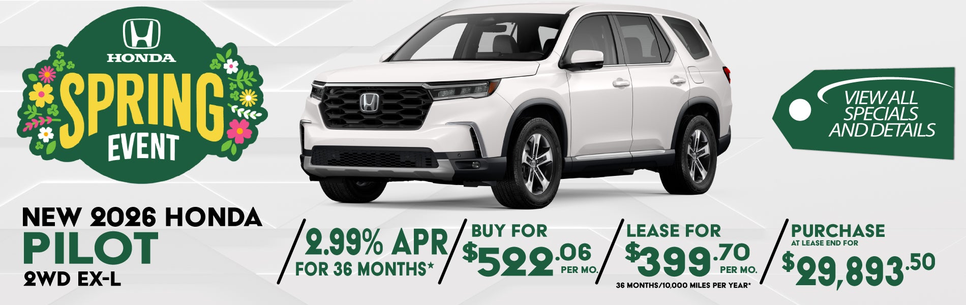 New 2026 Honda Pilot special offer near Greensboro